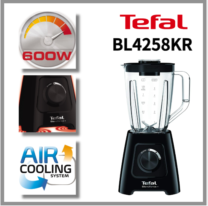 Tefal BL4258KR Blendforce Plus Mixer Blender With Plastic 1 25L Jug 6