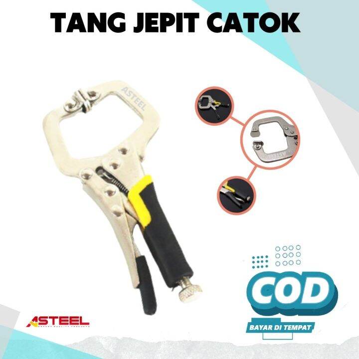 Tang Jepit Catok Kunci Mini Locking Plier C Clamp Swivel Lock Penjepit