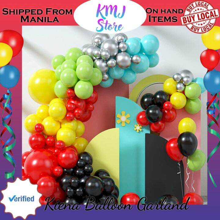 Kiena Balloon Garland Kit Pcs Red Yellow Black Light Green Tiffany