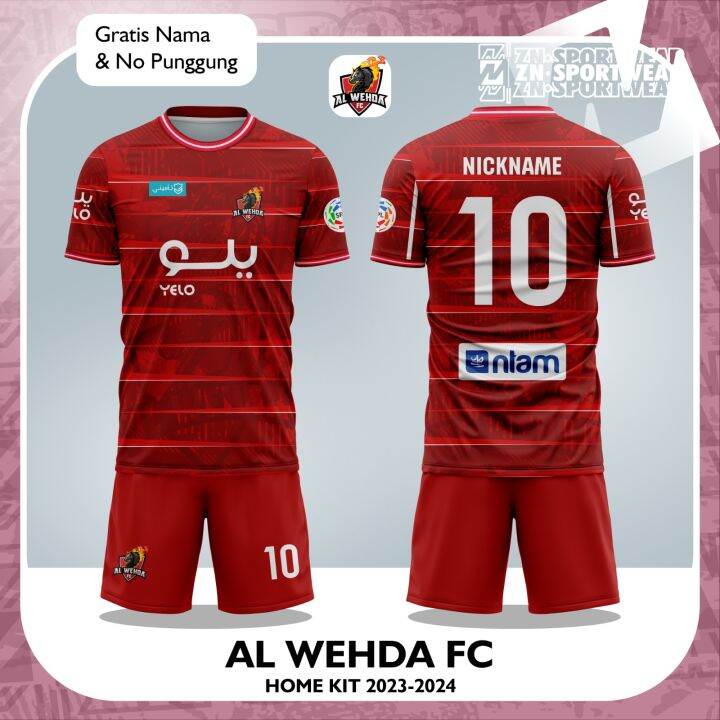 Baju Jersey Al Wahda FC Home Merah 2023 2024 Terbaru Supporter Lazada