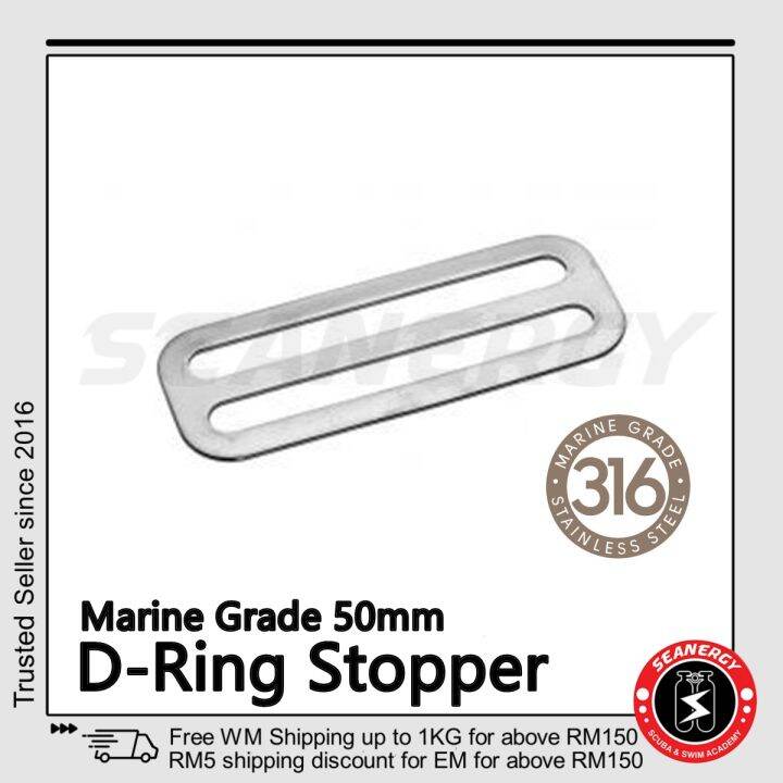 Marine Grade Stainless Steel D Ring Stopper Weight Belt Stopper For