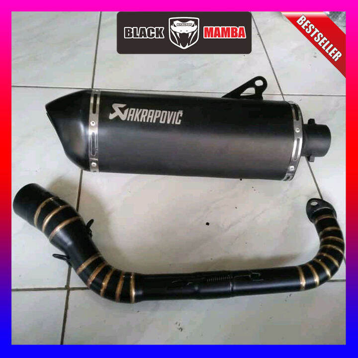 Knalpot Akrapovic Layang Black Doff Fullsystem Nmax Aerox Vario 150 PCX