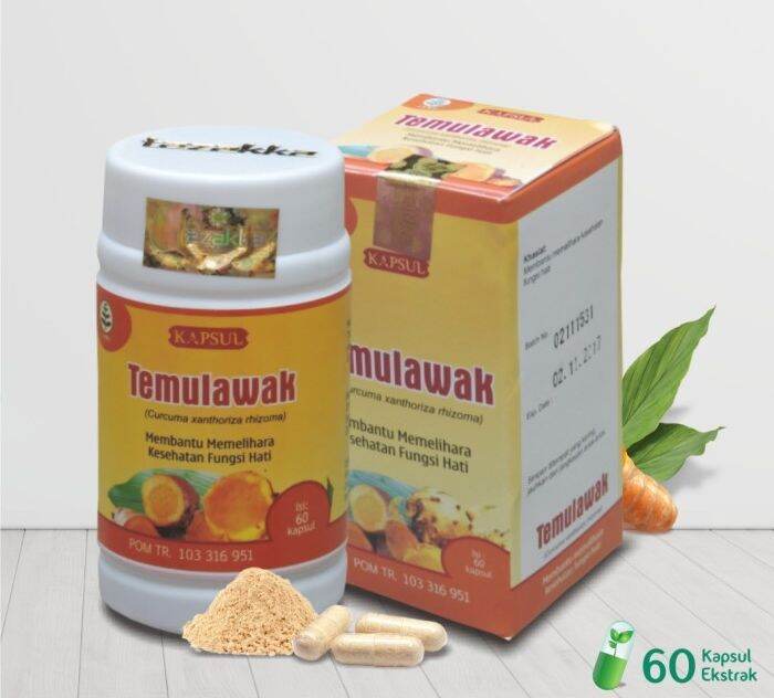 Kapsul Temulawak Original Bpom Isi 60 Capsule Curcuma Obat GERD Asam