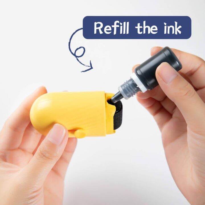 ROLLER STAMP 2IN1 CUTTER Tinta Stamp Roller 5ml Botol Isi Ulang Tinta