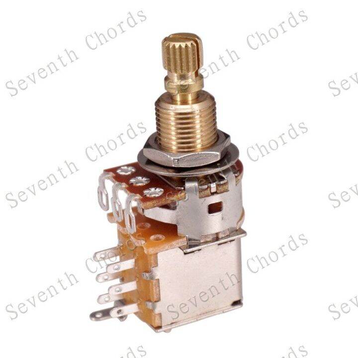 2Pcs Brass Split Shaft Bass Guitar Push Push Potentiometer Switch