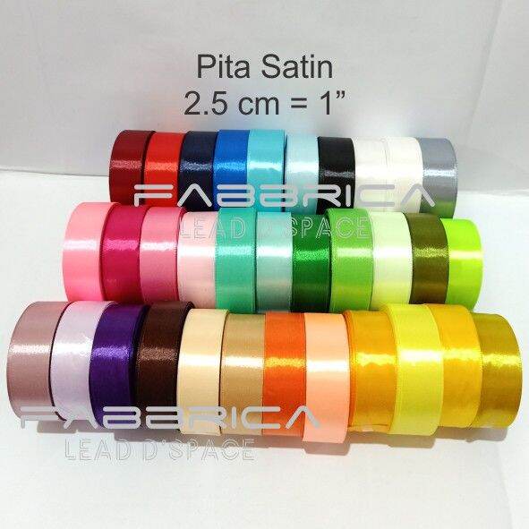 PITA SATIN 2 5 CM 1 INCH PITA KADO HAMPERS BESEK PARCEL HIASAN 1