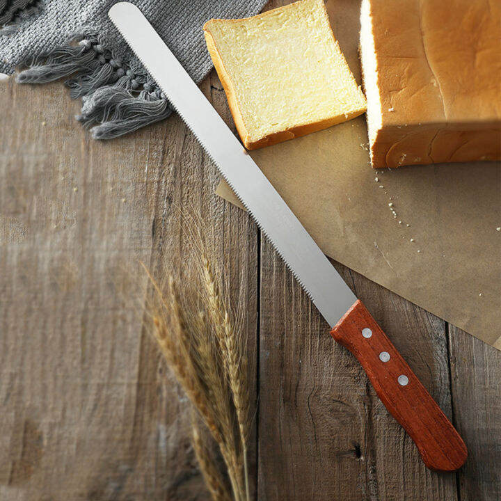 Inch Serrated Bread Knife With Stainless Steel Slicing Cutting And