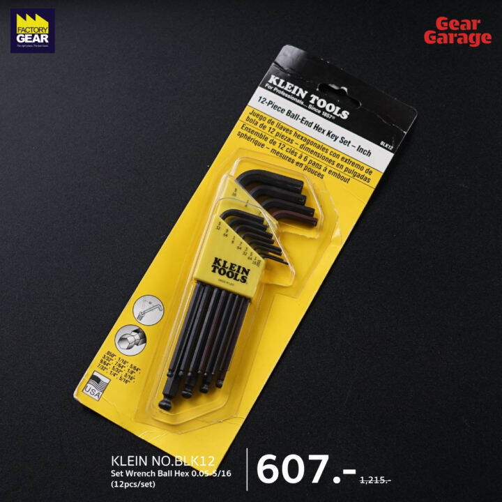 KLEIN NO BLK12 Set Wrench Ball Hex 0 05 5 16 12pcs Set Lazada Co Th