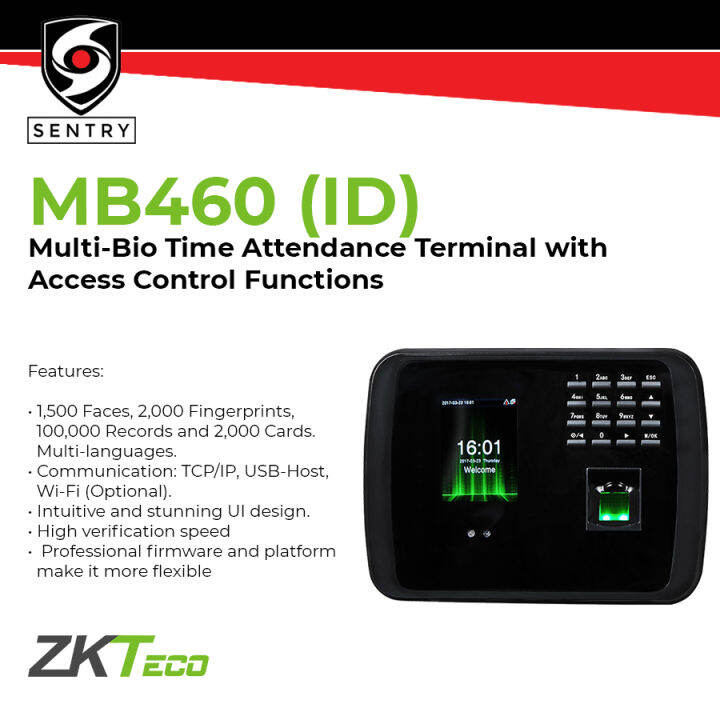 ZKTECO MB460 ID Multi Bio Time Attendance Terminal With Access