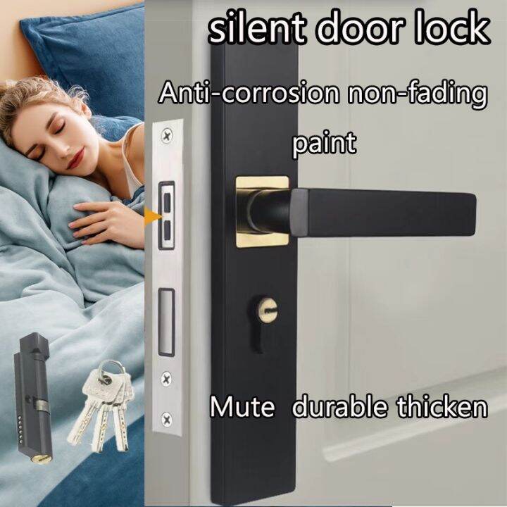 Lever Typeblack Gold Mute Main Door Knob Lock Set Amerilock Bedroom