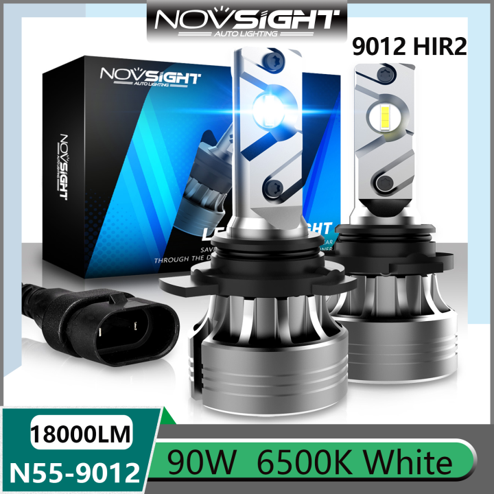 Novsight N55 LED Headlight Bulbs HIR2 9012 LED Lights 90W 18000LM 6500K