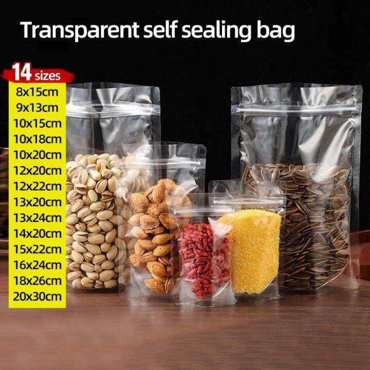 Cod Pcs Full Clear Stand Up Pouch Packaging Bag Ziplock Resealable