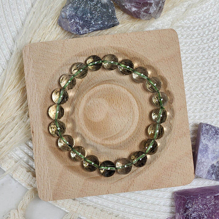 Sg Local Aura Haven Natural Green Hair Rutilated Quartz Bracelet