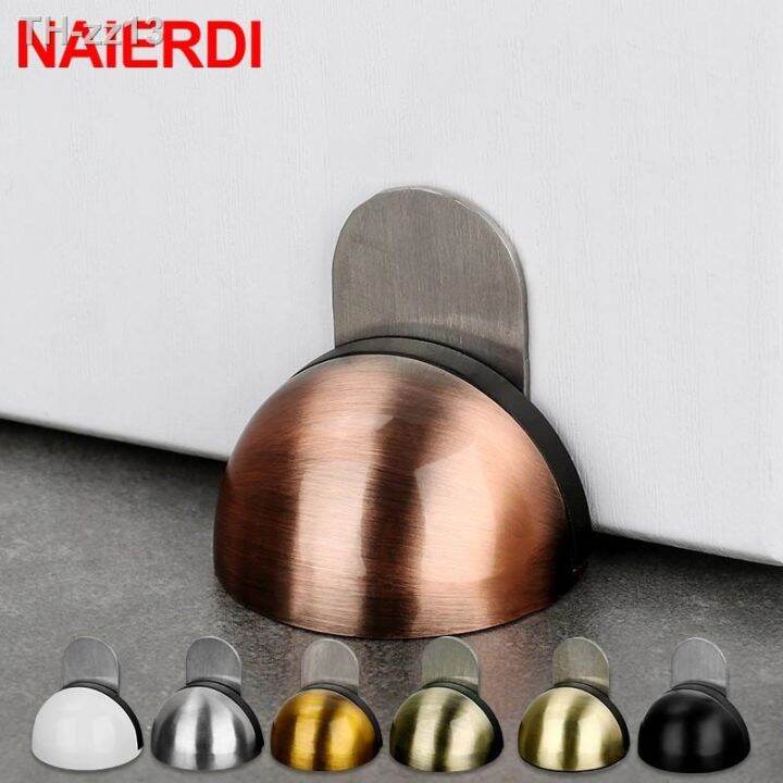 Naierdi Magnetic Door Stopper Stainless Steel Rubber Door Stops Non