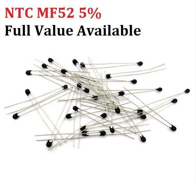 20PC NTC MF52 1K 2K 3K 4 7K 5K 10K 20K 47K 50K 100K 5 3950B NTC MF52AT