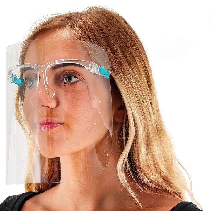 World Safety Face Shields With Glasses Frames Ultra Clear Protective