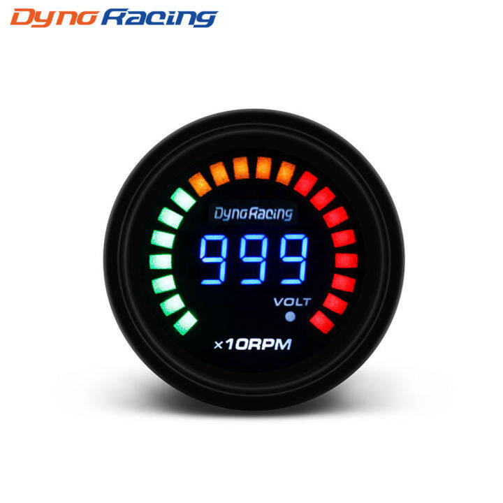 Dynoracing 2 52mm 12V Car Auto Digital Smoked Tachometer 0 10000 RPM