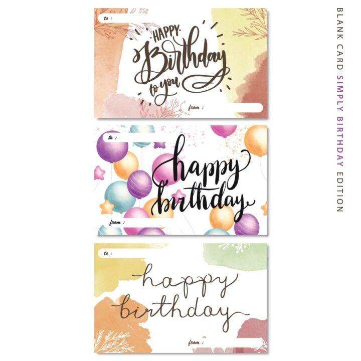 Pcs Blank Card Birthday Gift Hang Tag Ulang Tahun Kartu Ucapan Kosong