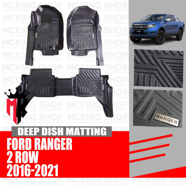 Ford Ranger 2016 2021 5D Deep Dish Matting 2 Rows Fully Extended