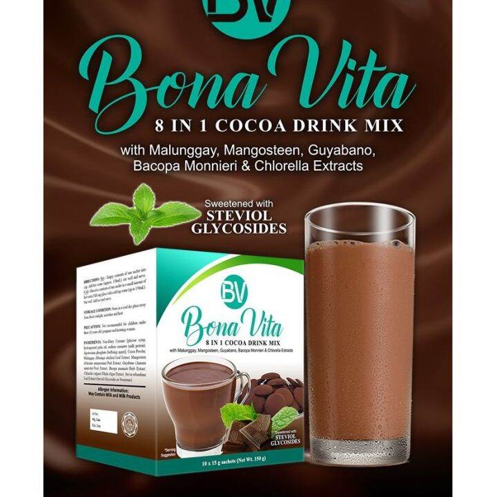 Bona Vita 8 In 1 Cocoa Chocolate Drink Mix With Malunggay Mangosteen