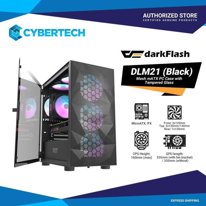 Darkflash Dlm Mesh Matx Pc Case With Tempered Glass Lazada Ph