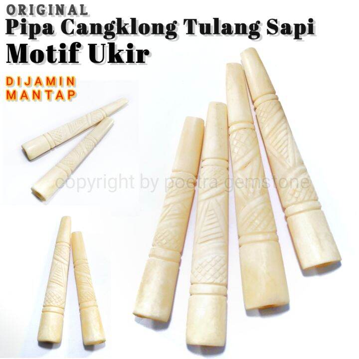 Pipa Roko Once Cangklong Padudan Tulang Sapi Motif Premium Cutting