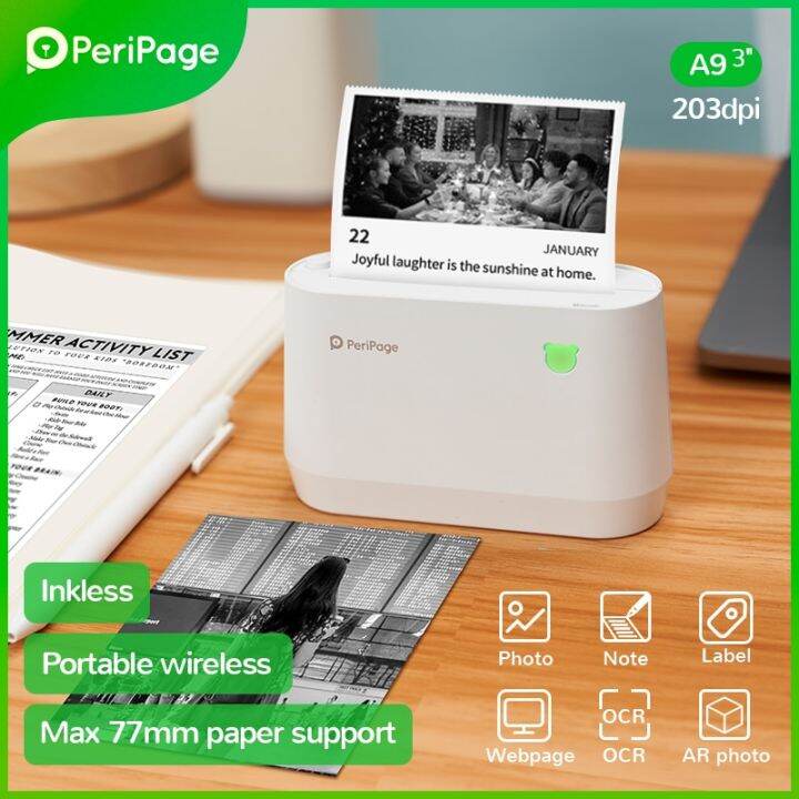 PeriPage 3 Portable Thermal Printers A9 203dpi Picture Photo 77mm