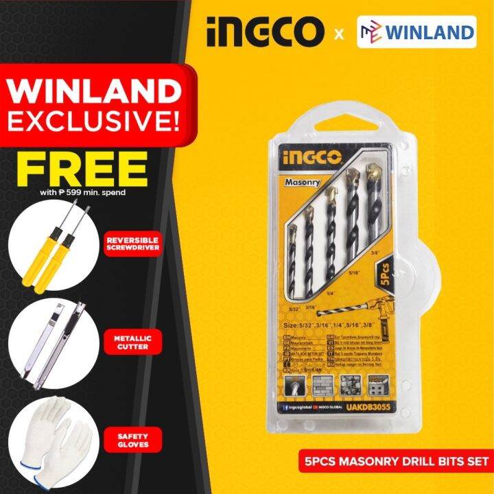 INGCO By Winland 5pcs FAST Masonry Concrete Drill Bits Bit Set Tools