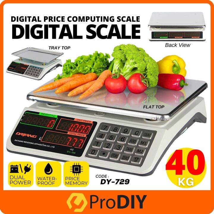 DY 729 40kg Electronic Digital Price Computing Rechargeable Supermarket