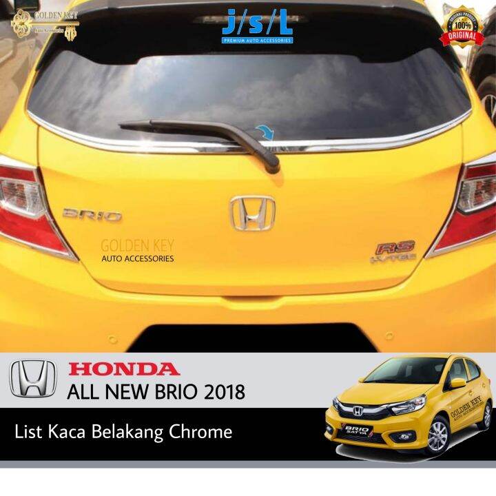 JSL List Kaca Belakang All New Brio 2018 Rear Window Trim Chrome