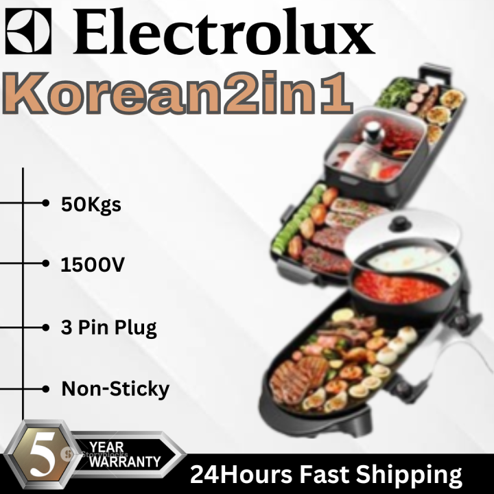 Ship Within 12 Hour 5 Years Warranty Korean 2 In 1 BBQ Steamboat And