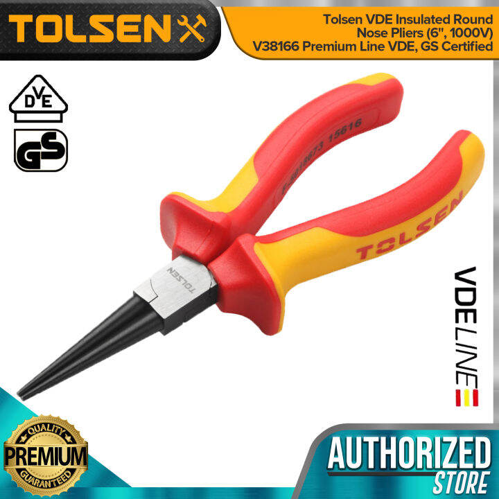 Tolsen VDE Insulated Round Nose Pliers 6 1000V V38166 Premium Line