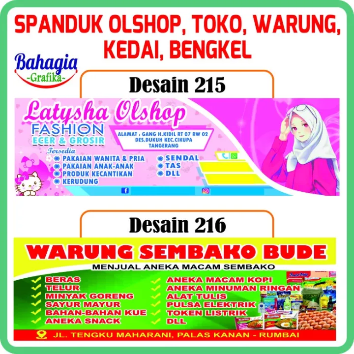 Spanduk Olshop Toko Kedai Warung Usaha Banner Online Shop Lazada