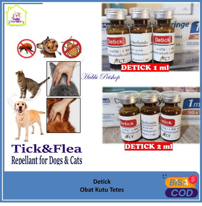 Obat Kutu Kucing Caplax Tungau Anjing Tetes Detick 1ml Dan 2ml Bonus