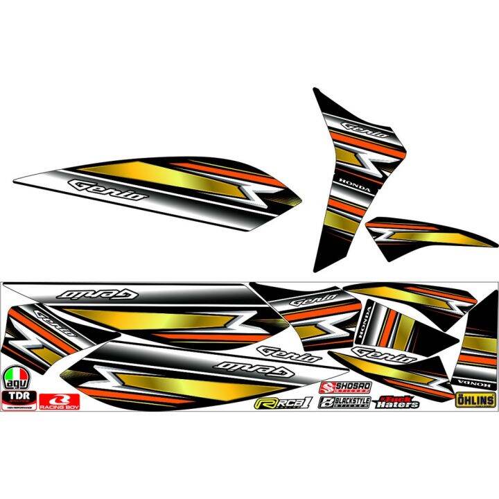 STIKER DECAL CUSTOM COD STICKER VARIASI MOTOR HONDA GENIO STRIPING