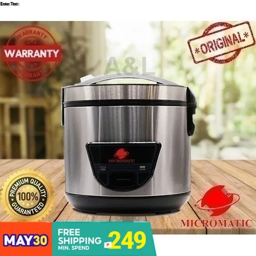 1 5 Liters Micromatic Rice Cooker With Steamer Jar Good For 8 Persons