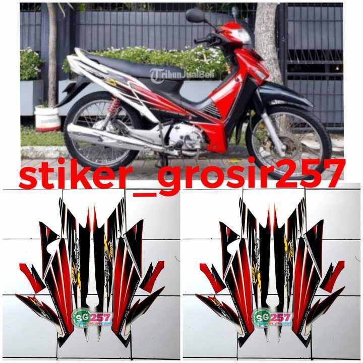 Stiker Striping Les Lis Polet Body Motor Honda Supra X D Putih