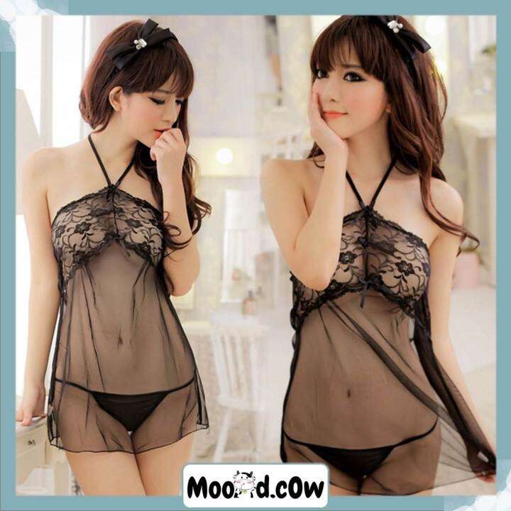 MC BT908 Lingerie Pakaian Tidur Sexy Renda Tipis Transparan Sling