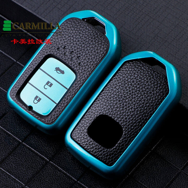 Leather Tpu Car Remote Key Cover Case Shell For Honda Civic City Accord