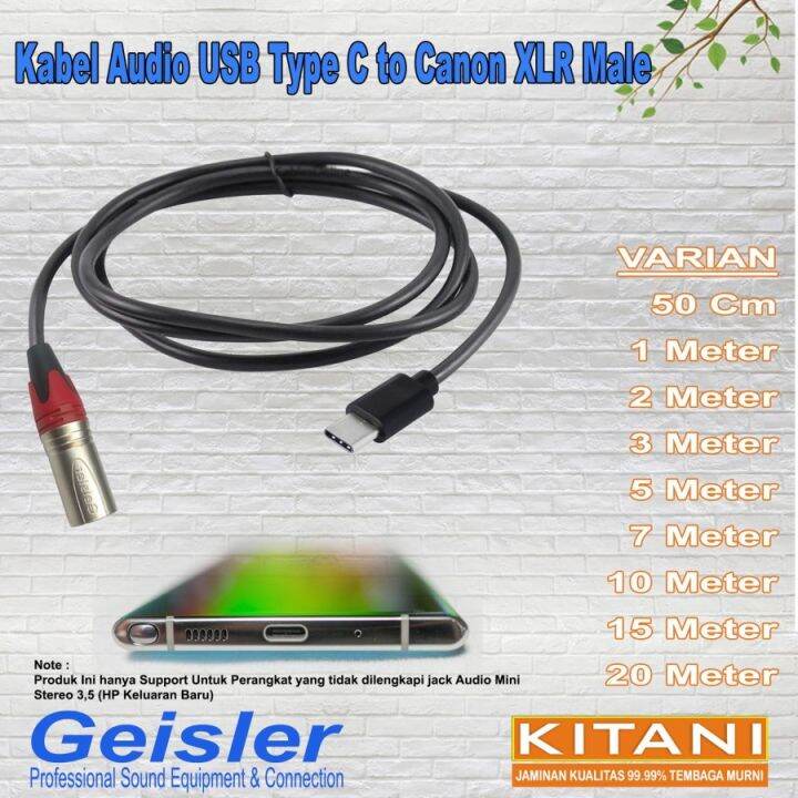 Kabel Audio Konverter Usb Type C To Xlr Male Geisler Kitani Lazada