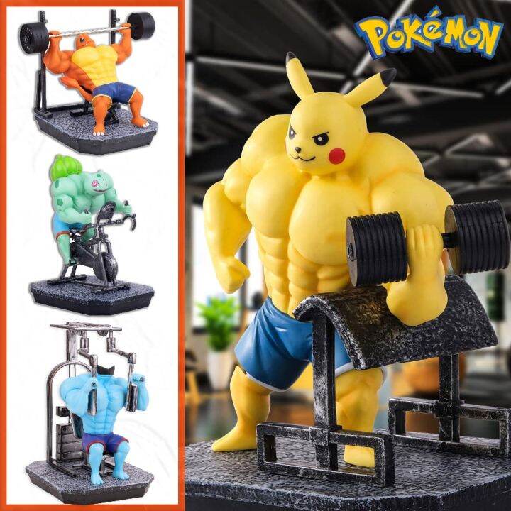 Pokemon Pikachu Charizard Fitness Muscle Man Charmander Bulbasuar