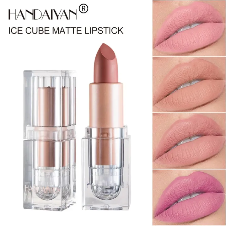 Nude Lipstick Matte Bean Paste Pink Color Lips Makeup Waterproof Long