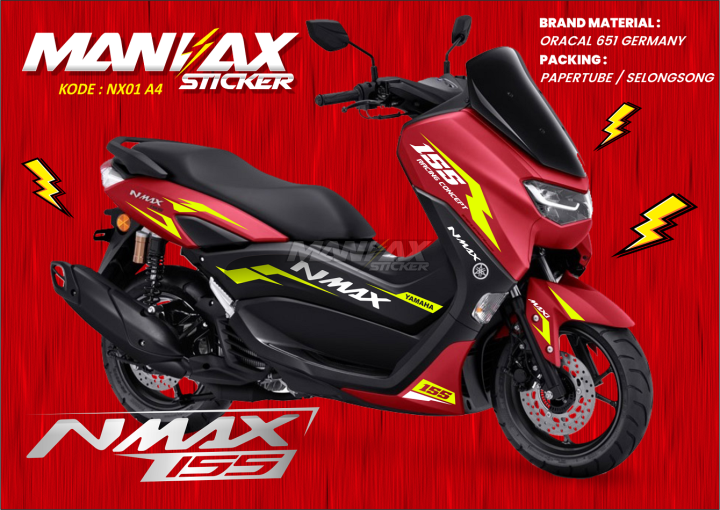 Stiker All New Nmax Merah Cutting Sticker Nmax Stabilo Lazada