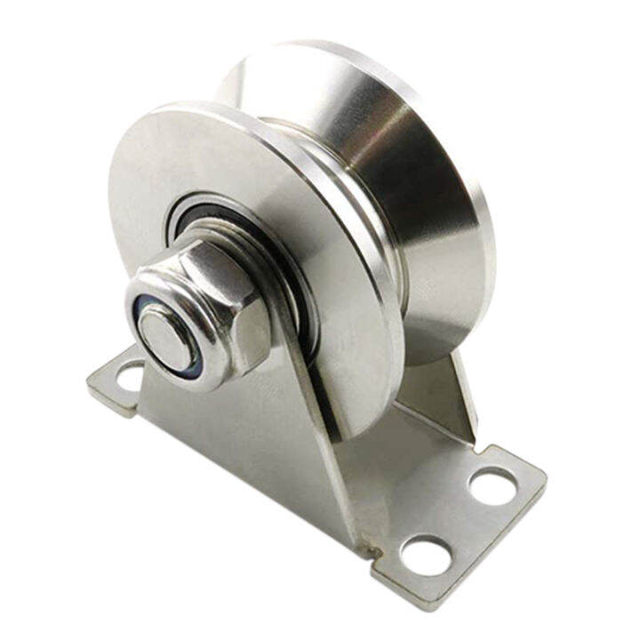 Pack V Type Stainless Steel Pulley Block Mute Bearings Groove Sliding