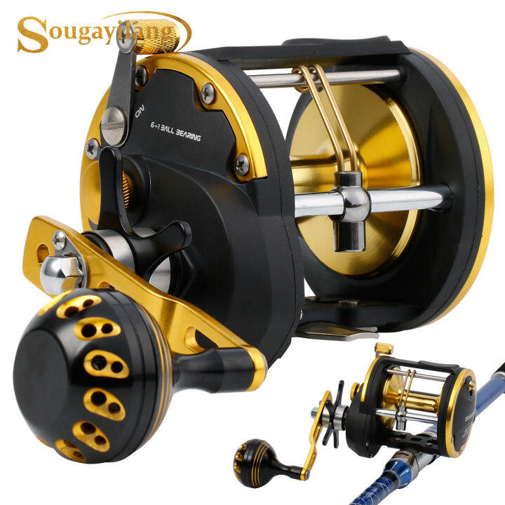 Sougayilang Fishing Reel Bb Trolling Fishing Coil Round Baitcasting