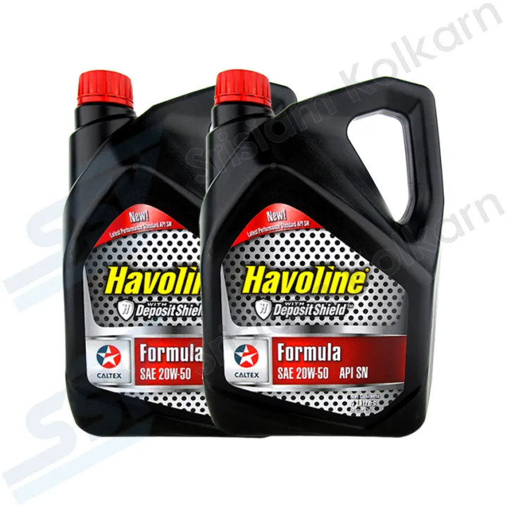 CALTEX นำมนเครอง HAVOLINE FORMULA 20W 50 4 ลตร สำหรบเครองยนต