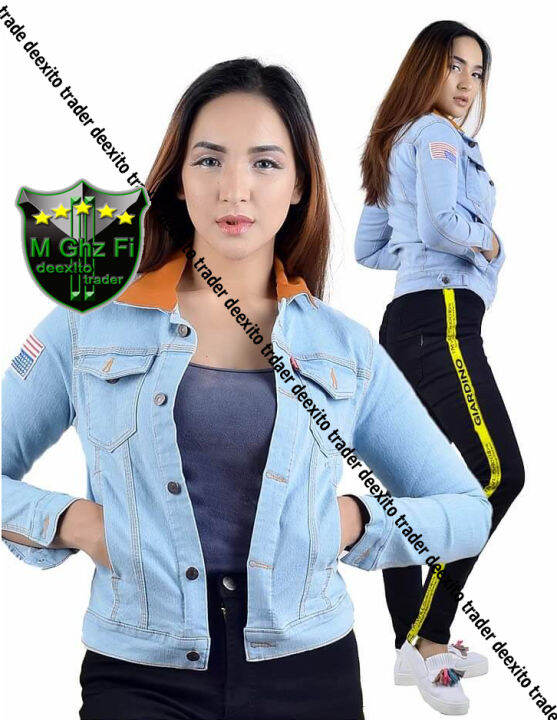 JAKET DILAN WANITA CROP SLIMFIT JEANS DENIM LEVIS BIOWASH BIRU DONGKER