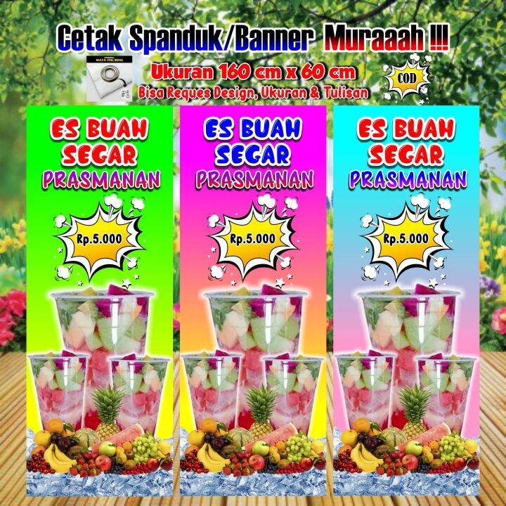 Spanduk Banner Es Buah Prasmanan Ukuran 160cm X 60 Cm Lazada Indonesia