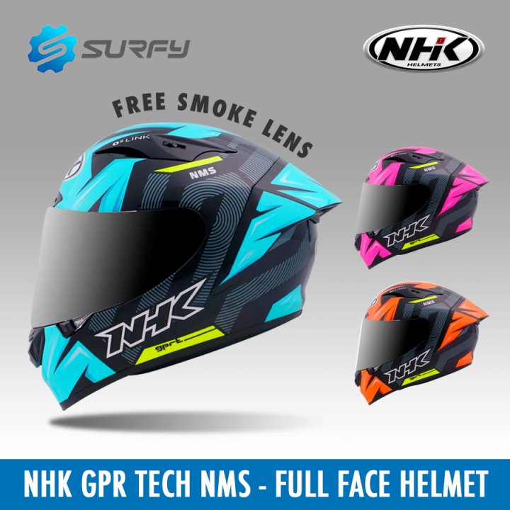 Nhk Helmet Gpr Tech Nms Full Face Helmet With Free Smoke Visor Surfy