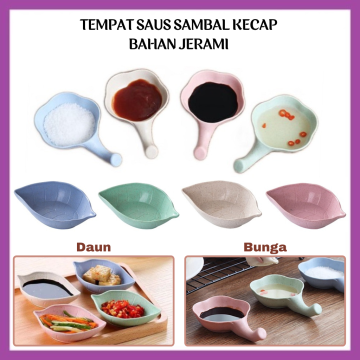 Mangkok Saji Kecil Tempat Saus Sambal Kecap Piring Bahan Jerami